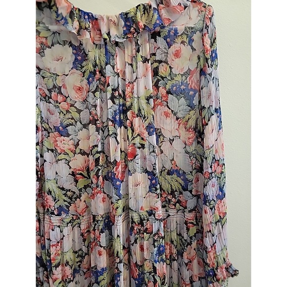 Anthropologie The Marais Printed Chiffon Maxi Dress Womens L Floral Boho Maxi - Picture 7 of 12